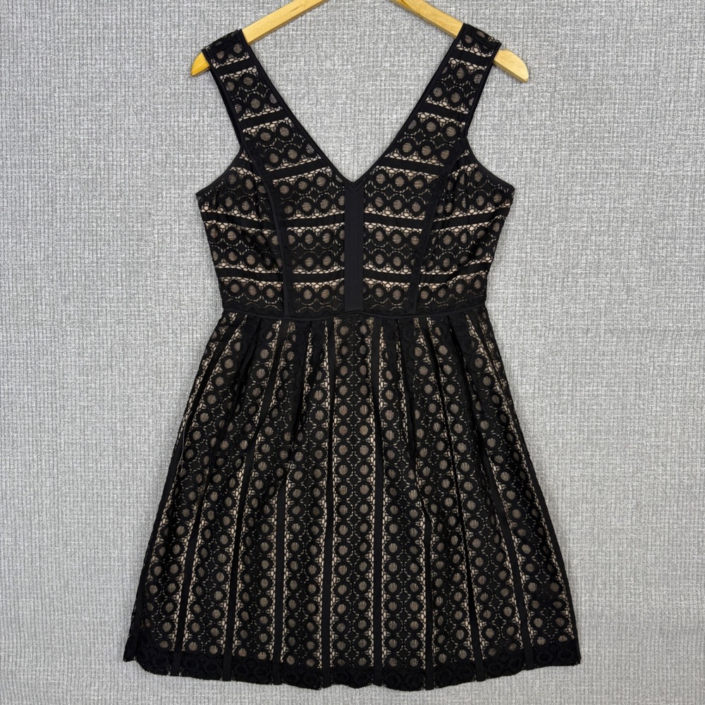 LOFT Black Lace‎ Dress V-Neck Sleeveless Cocktail Sz 0 LBD Goth 90s Y2K Fairy